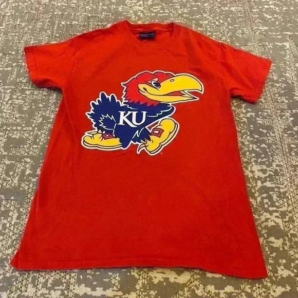 Kansas Jayhawks Big Jayhawk T-Shirt color Red size Small - Picture 1 of 4